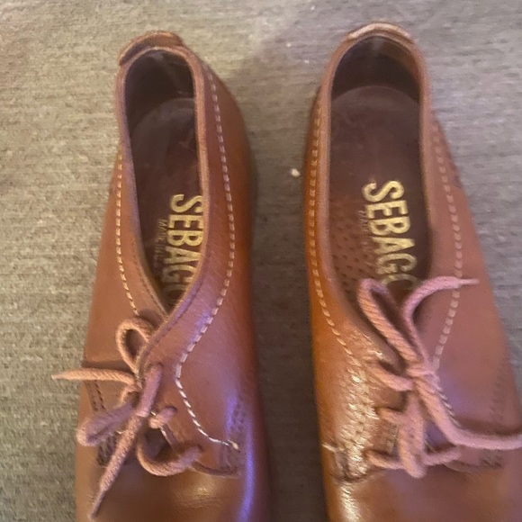 Sebago womens brown lace up leather shoes size 7 with rubber sole (155) - Picture 2 of 6